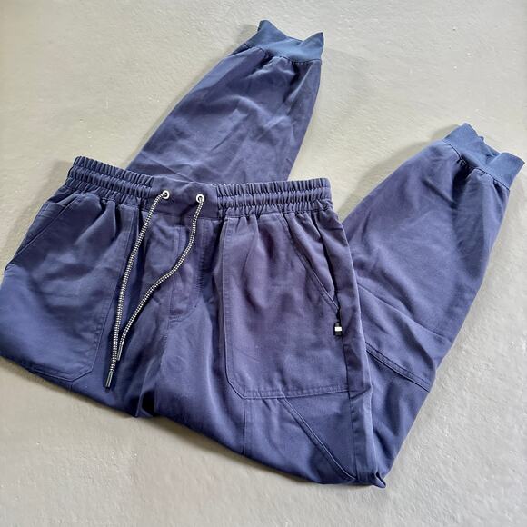Lot of 3 Jogger Scrub Pants Navy & Teal Small/Small Short - Picture 1 of 16